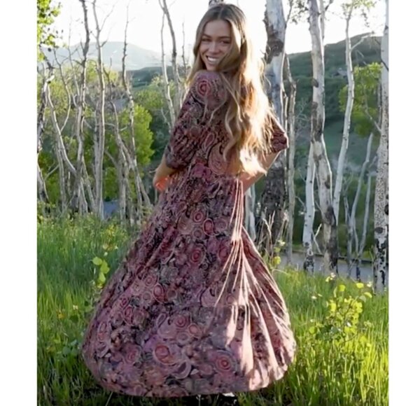 Natural Life Rebecca ButterSoft Midi Dress Boho Cottagecore POCKETS Size L - Picture 2 of 12